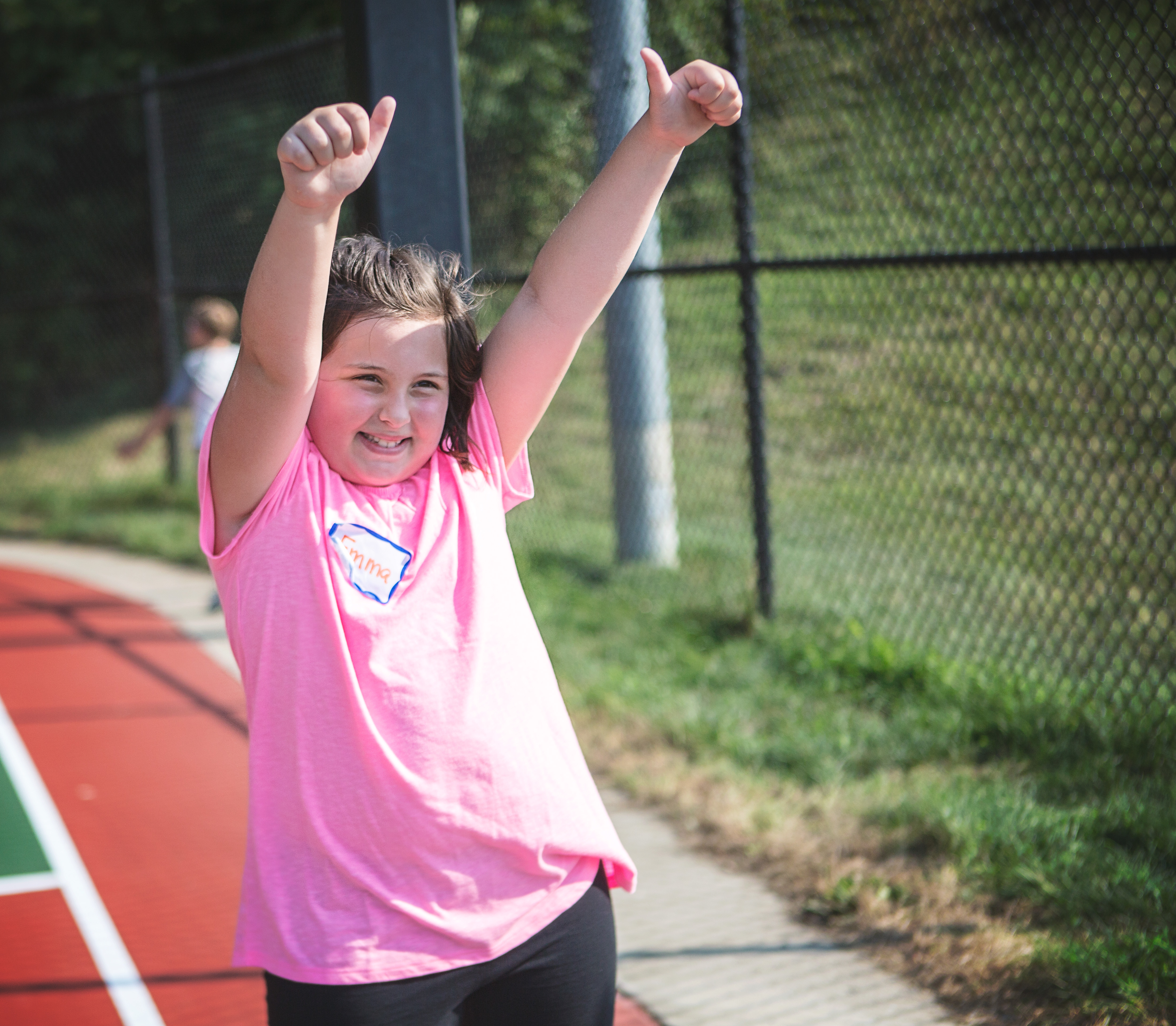 Girl cheering